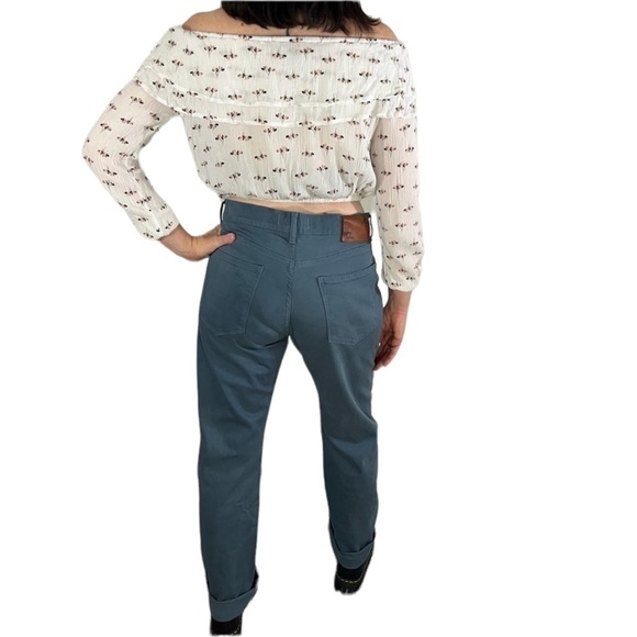 Abercrombie & Fitch Womens Crop Top Size XS White Floral Crepe Off Shoulder Boho - Picture 6 of 10